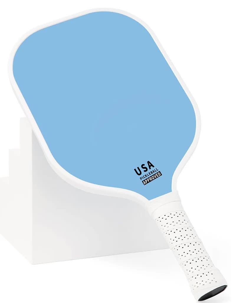 Dark Blue Fiberglass Pickleball Paddle Set - 2 Minimalist Paddles, 4 Balls, and Carry Bag for Outdoor Play