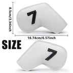 Brown Golf Iron Head Covers Set of 10 - Waterproof PU Leather Club Protectors with Embroidered Numbers (3-9, P, A, S)