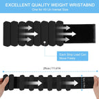 Grey Adjustable Silicone Wrist & Ankle Weights - 2lb Pair (900g) | Comfortable Fitness Resistance Bands for Workout, Running, Training