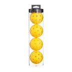 2 Tubes Yellow Outdoor Pickleball Balls 4-Pack - Durable 40-Hole Design with Carry Tube(8 balls in total)