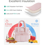 Black Chic Double Deck Insulated Lunch Bag - Leakproof Cooler Tote for Women