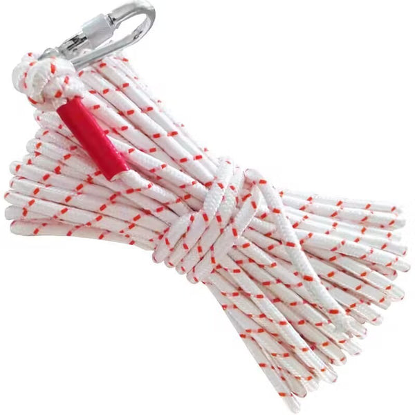 Red White Heavy Duty Adjustable Clothesline with Wire Core 4 Pack