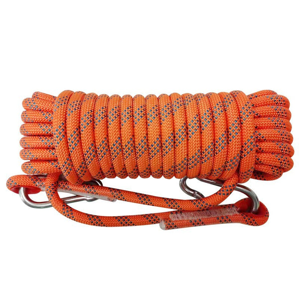 Orange Adjustable Outdoor Clothesline with Nylon Rope and Hooks