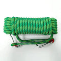 Green Polyester (for home use) Without Wire Core Heavy Duty Adjustable Clothesline Set (2 Pack) - 15 Steel Wire Core Nylon Rope with Hooks for Outdoor & Camping