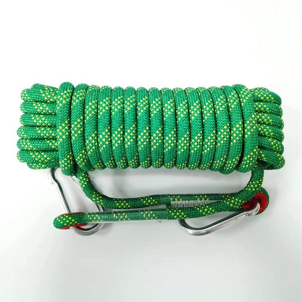 Green Adjustable Outdoor Clothesline with Nylon Rope and Hooks
