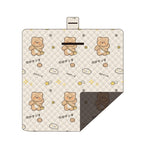 Waterproof Foldable Picnic Blanket with Bear Print -200x200cm