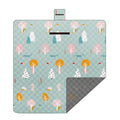 Waterproof Foldable Picnic Blanket with Green Mood Print - 200x200cm