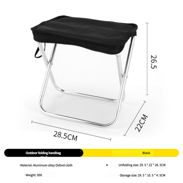 Black Ultralight Folding Camping Chair for Outdoor Adventures