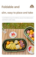 Foldable Picnic Basket with Tray - 16.5L Capacity, White Coffee, Perfect for Camping and Outdoor Gatherings