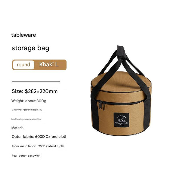 Khaki Waterproof Camping Kitchen Utensil Organizer Storage Bag