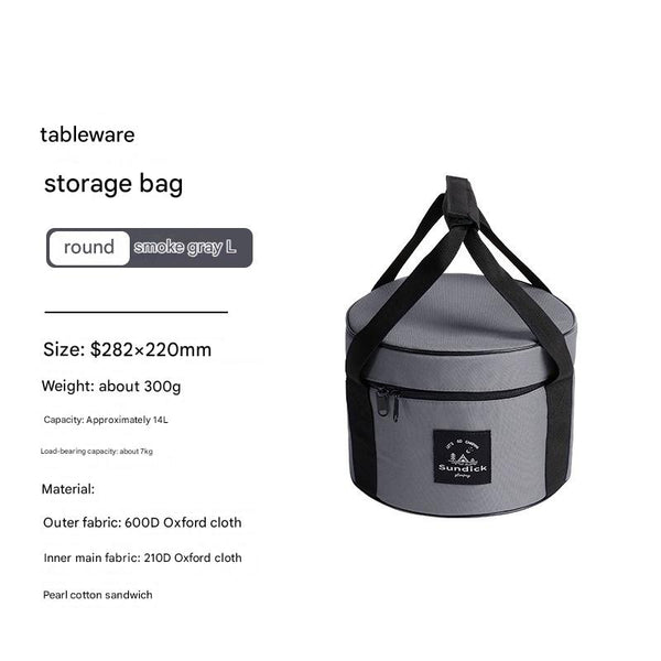 Smoke Gray Waterproof Camping Kitchen Utensil Organizer Bag