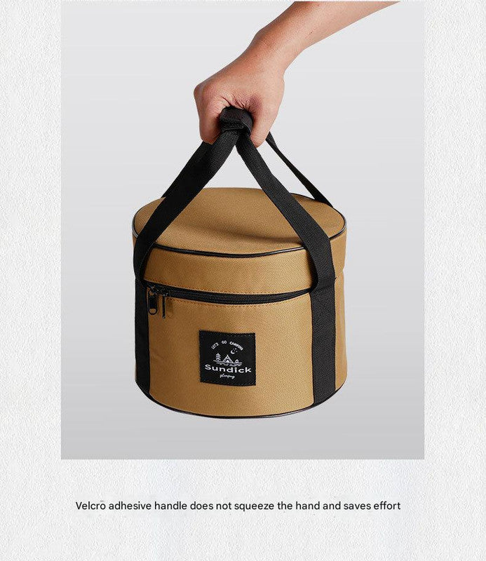 Portable Outdoor Kitchen Utensil Organizer,Waterproof Camping Cookware Storage Bag, Smoke Gray-Size L