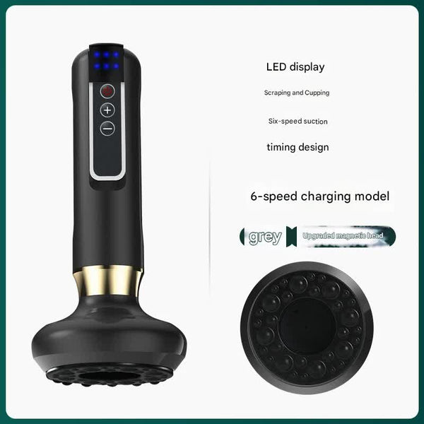 Rechargeable 6-Level Electric Cupping & Gua Sha Massager (grey)