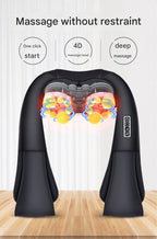 Deep Kneading Shiatsu Neck & Shoulder Massager with Heat - USB Rechargeable Ergonomic Design(Beige)