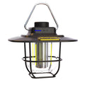 Black Vintage LED Camping Lantern - Rechargeable, Stepless Dimming, Power Bank