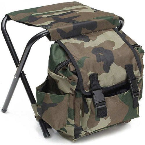 Camouflage Folding Backpack Stool Portable Camping Fishing Chair