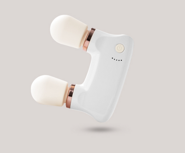White Portable Dual Head Mini Massager