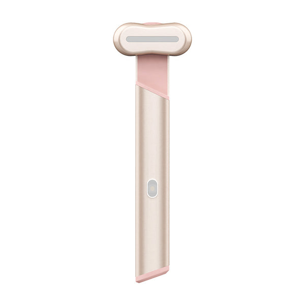 Rose Gold Electric Eye Massager Pen with Red & Blue Light Therapy