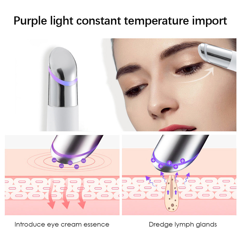 Rechargeable Eye Care Pen with Sterilizing Base - 3-Color Phototherapy Heat & Vibration