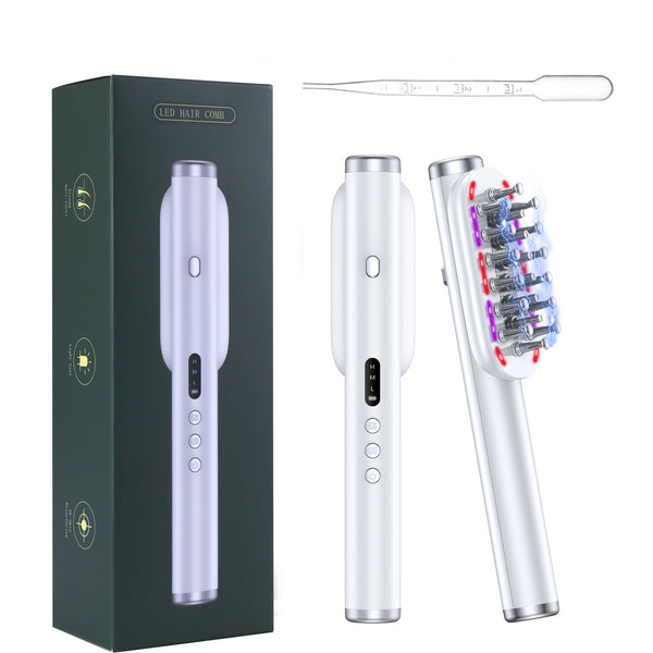 White Vibrating Scalp Massager Comb