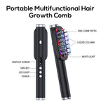 White Vibrating Scalp Massager Comb - LED Therapy & Oil Infuser for Hair Growth