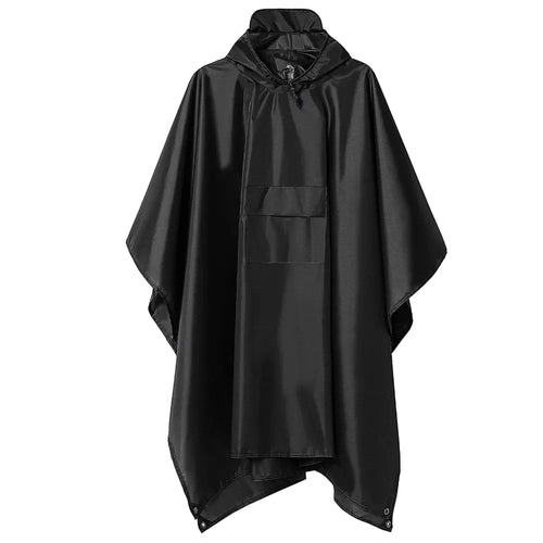Black Outdoor Camping Poncho for Rain and Ground Protection