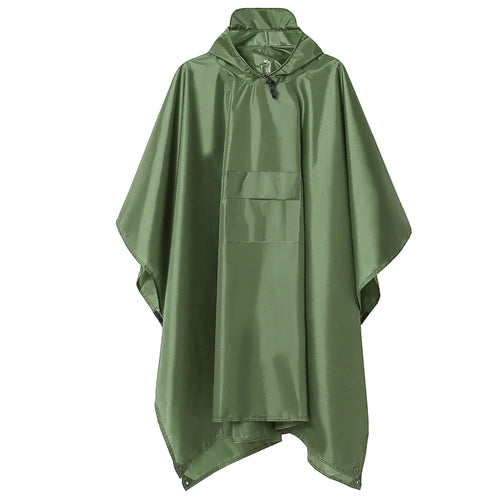 Green Outdoor Camping Poncho for Rain and Ground Protection
