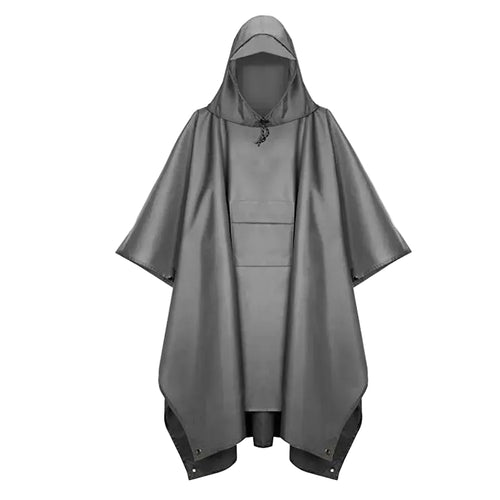 Grey Outdoor Camping Poncho for Rain and Ground Protection