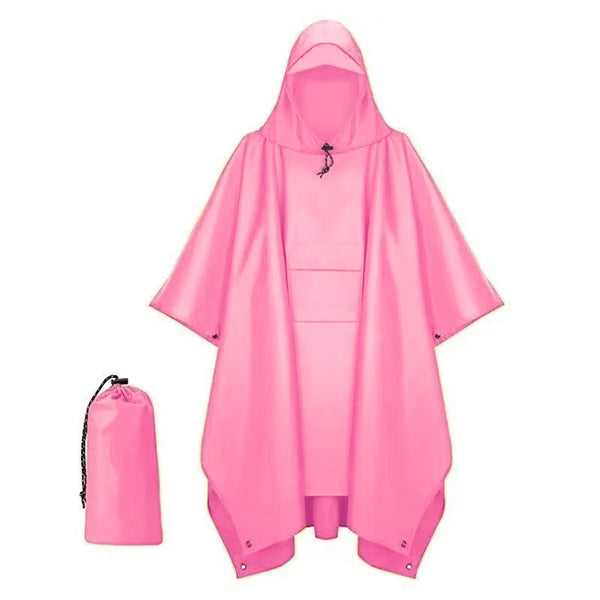 Pink Camping Poncho Raincoat Tarp and Ground Cover