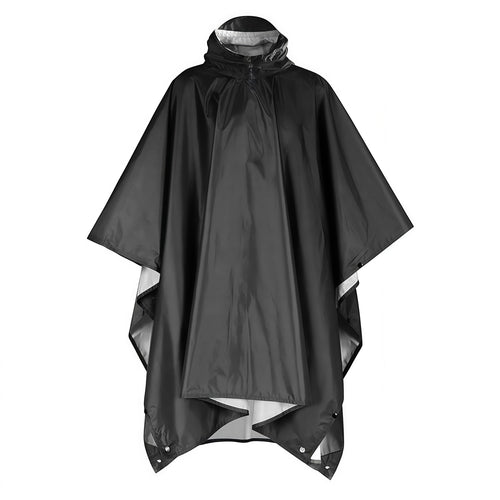 Black Waterproof Camping Poncho Raincoat Tarp and Ground Cover
