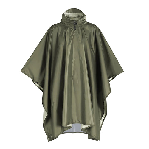 Army Green Waterproof Camping Poncho Raincoat Tarp and Ground Cover