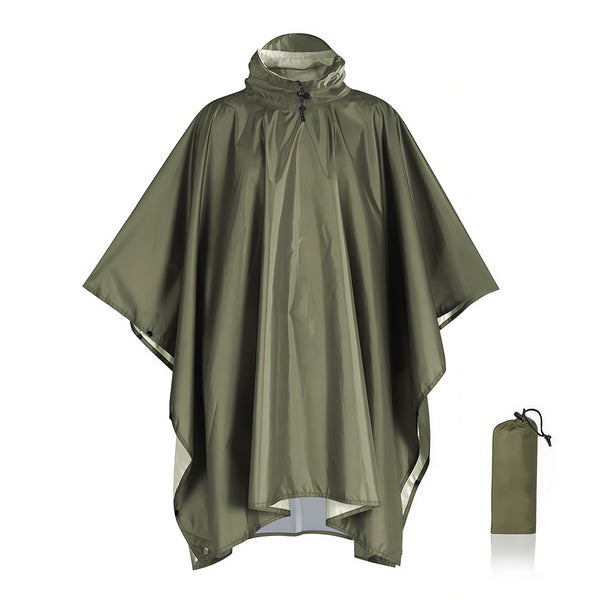 Army Green Waterproof Camping Poncho Raincoat Tarp and Ground Cover
