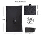 Blue Portable Outdoor Camping Poncho - Can be used as Raincoat, Tarp, Ground Cover (Polyester silver coated without pockets)