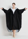 Black Stylish Waterproof Raincoat Poncho - Long, Packable for Outdoor Travel & Hiking