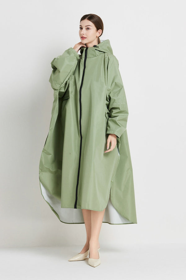 Matcha Green Waterproof Packable Raincoat Poncho for Outdoor Hiking