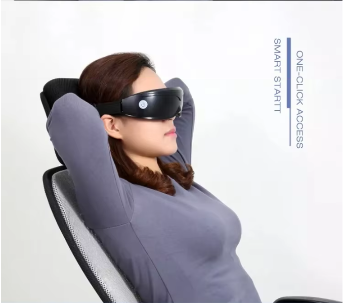 Black Touch-Control Rechargeable Heated  Eye Massager for Daily Use