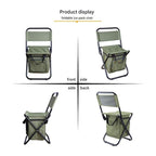 Foldable Camping Chair with Integrated 10L Insulated Cooler Bag - Camouflage color