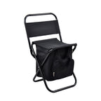 Foldable Camping Chair with Integrated 10L Insulated Cooler Bag - Black