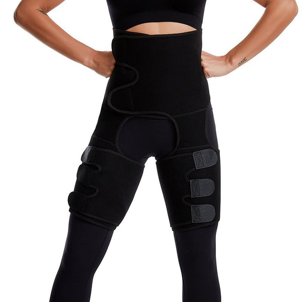 Black Women's 3-in-1 Body Shaper: Waist Cincher, Thigh Slimmer, Glute Lifter - Workout Gear (Size : L/XL)