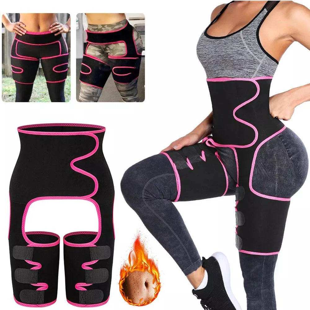 Black Women's 3-in-1 Body Shaper: Waist Cincher, Thigh Slimmer, Glute Lifter - Workout Gear (Size : L/XL)