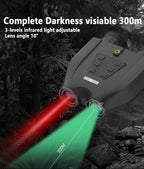 Green Professional HD Digital Night Vision Binoculars - 6X Optical Zoom, IR Illumination, Record 2.5K Video & 48MP Photos