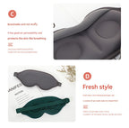 2 Pcs Grey 3D Contoured Eye Mask - Total Blackout, Pressure-Free Memory Foam, Skin-Friendly & Breathable for Deep Rest