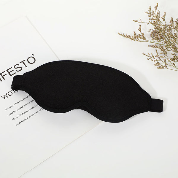 Black 3D Contoured Memory Foam Eye Mask for Total Blackout