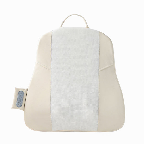 Beige Slim Wireless Shiatsu Back Massager Cushion