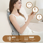 Beige Slim Wireless Shiatsu Back Massager Cushion - Rechargeable Heated Massage Pad for Full Back Relief