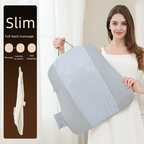 Grey Slim Wireless Shiatsu Back Massager Cushion - Rechargeable Heated Massage Pad for Full Back Relief