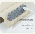 Grey Slim Wireless Shiatsu Back Massager Cushion - Rechargeable Heated Massage Pad for Full Back Relief