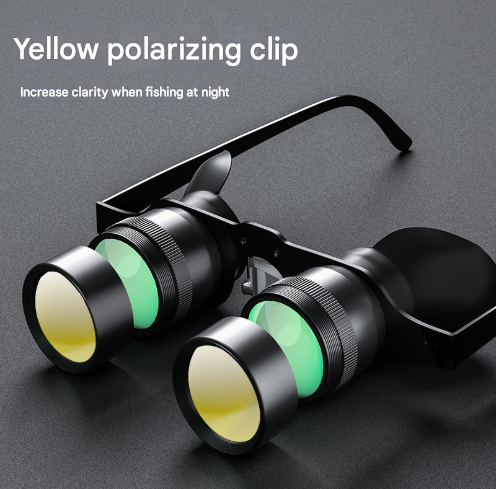 Yellow Polarized Fishing Binoculars with HD Zoom Viewing Lens