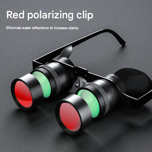 Red Polarized Fishing Binoculars with HD Zoom Viewing Lens