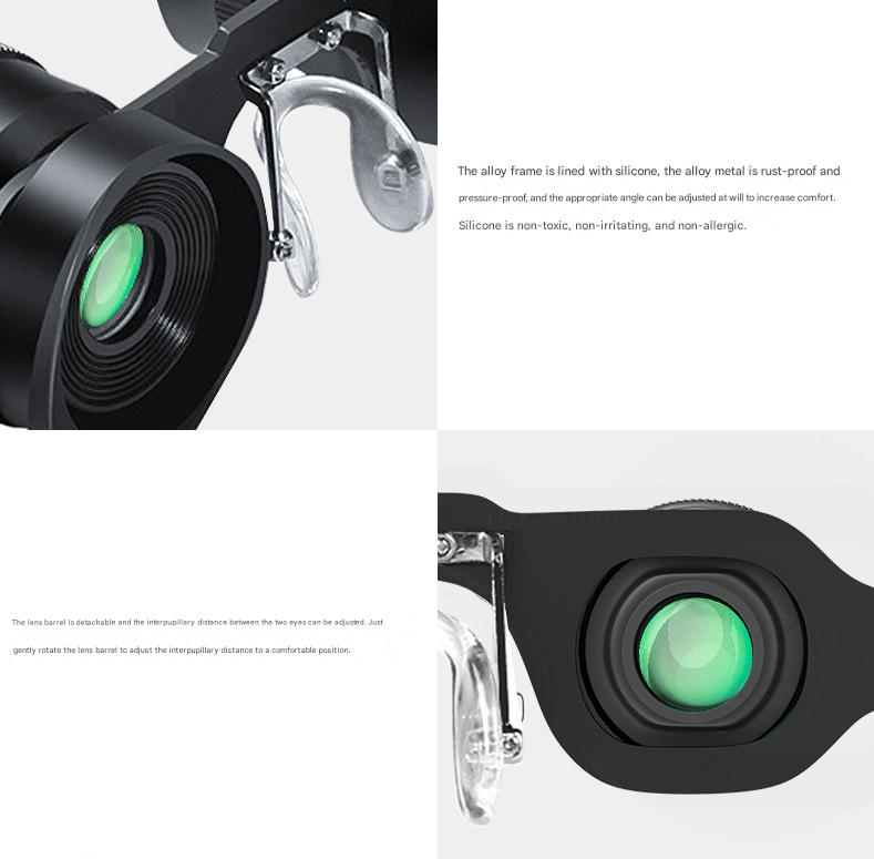 10x Telescope + Tri-colour Polarised Lens 10x HD Fishing Binocular Glasses - Polarized Zoom for Float Watching